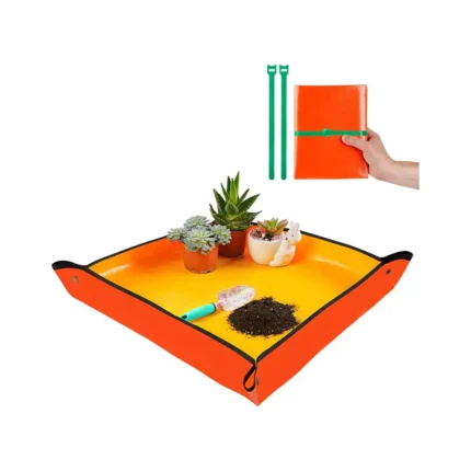Repotting Mat for Indoor Plant Transplanting & Potting Soil Mess Control, 26.8" X 26.8" Portable Potting Tray Succulent Plant Mat Indoor Gardening Tools Gardener Gifts Plant Gift for Plant Lovers